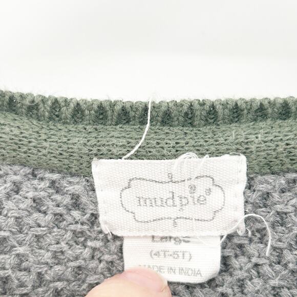 Mud Pie Kids Holiday Buffalo‎ Plaid Knit Reindeer Ugly Christmas Sweater 4T-5T - Picture 5 of 8